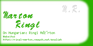 marton ringl business card